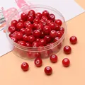 8mm rote glatte Glasperlen in transparenter Aufbewahrungsbox für DIY-Schmuckherstellung - 30er Pack / Rot