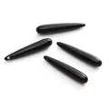 Ciondoli a goccia in resina nera lucida per creazione di gioielli e artigianato DIY - 5 Pezzi/Confezione / 6x33mm (Foro circa 1mm) / Nero