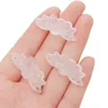 Three pink resin lotus charms for DIY jewelry making on a person's palm - No.5 Lotus (Side Holes) / 37x14mm (Hole Approx. 1.5mm), 1 Piece/Pack / White