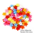 100pcs colorful star shaped 12mm resin buttons in a random mixed color assortment - Small Five-Pointed Star Double Hole / 12MM (100 Pieces/Pack) / Random Mixed Colors