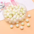 8mm marmorierte Glasperlen in Cremeweiß mit gelb-rosa Tintenmuster für Schmuck - 30er Pack / Gelb
