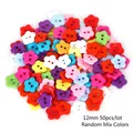 50pcs of 12mm colorful flower shaped resin buttons with double holes for DIY crafts - Five-Petal Flower Double Hole / 12mm (50 Pieces/Pack) / Random Mixed Colors