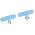Light blue Oxford cloth phone lanyard patches with metal D-rings for DIY phone cases - Approx 6x2.8cm / Blue (1 Piece/Pack)