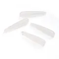 Pale pink translucent resin teardrop beads for DIY jewelry and earring making - 5 Pcs/Pack / 6x33mm (Hole Approx 1mm) / White