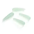 Set of four light green resin long teardrop beads with silky luster for DIY jewelry - 5 Pcs/Pack / 6x21mm (Hole Approx 1mm) / Green