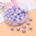 8mm lila-weiße Glasperlen mit Marmoreffekt für DIY-Armbänder und Schmuckzubehör - 30er Pack / Violett