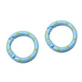 Chiusura ad anello a molla celeste con pois gialli per gioielli e portachiavi DIY - Medio / Blu