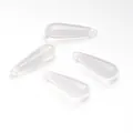 Set of four transparent teardrop resin charms with pre-drilled holes for DIY jewelry making - 5 Pcs/Pack / 6x21mm (Hole Approx 1mm) / White