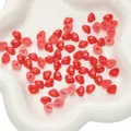 Red heart-shaped acrylic buttons with two holes for handmade DIY plush toys and crafts - 7X9mm / Red