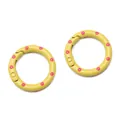 Anello a molla giallo a pois rosa per portachiavi fai-da-te e ganci per borse - Medio / Giallo
