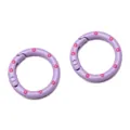 Anello a molla viola con pois rosa per portachiavi fai-da-te e accessori moda - Medio / Viola