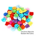 Colorful bear shaped plastic buttons for DIY sewing crafts, random mix of 50 pieces - Bear Shape Double Hole / 13x13mm (50 Pieces/Pack) / Random Mixed Colors