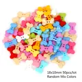 Bone-shaped mixed color plastic buttons for DIY sewing, 18x10mm size, 50-piece pack - Bone Shape Double Hole / 18x10mm (50 Pieces/Pack) / Random Mixed Colors