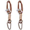 Brown nylon braided keychain set with brown metal carabiner for DIY accessories - Two-Piece Set / Brown