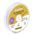 White 0.5mm 1x7 strand nylon coated stainless steel bead stringing wire 40m roll - Ultra-Fine Style / 0.3mm / 50m/Roll / White