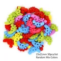 50pcs multi-color footprint plastic buttons 15x21mm for DIY sewing and crafts - Footprint Shape Double Hole / 15x21mm (50 Pieces/Pack) / Random Mixed Colors