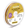 Golden 0.5mm 1x7 strand nylon coated stainless steel wire for DIY jewelry making 40m - Ultra-Fine Style / 0.3mm / 50m/Roll / Gold