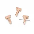 10mm alloy gold letter T bead with peach enamel for DIY jewelry making and bracelet charms - Letter T