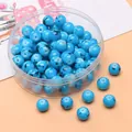 8mm blaue Glasperlen im Robin-Ei-Stil mit schwarzen Flecken für DIY-Schmuck - 30er Pack / Blaugrün