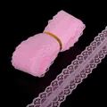 Ruban de dentelle florale rose avec bords festonnés pour couture DIY et vêtements - 28mm Largeur (5 Yards/Pack) / Rose Clair