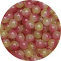 Spherical pink and yellow gradient glass beads with polished finish for DIY jewelry - 8mm (30 Pcs/Pack) / Color 1 (Pink Yellow Gradient)
