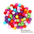 Mix of 9mm colorful round plastic buttons for DIY crafts and clothing with 50 pieces per pack - Round Bottom Perforated / 9mm (50 Pieces/Pack) / Random Mixed Colors