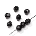 Perline in acrilico nero sfaccettato da 6-12mm per la creazione di gioielli fai da te - Nero