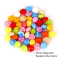 Colorful 11mm round mushroom plastic buttons mixed for DIY sewing and crafts - Shank Round / Diameter 11mm x Height 10mm (50 Pieces/Pack) / Random Mixed Colors