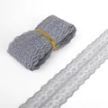 Ruban de dentelle grise avec motifs floraux et bords festonnés pour couture DIY - 45mm Largeur (5 Yards/Pack) / Gris
