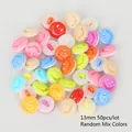 50pcs of 13mm colorful smiley face plastic buttons with double holes in random candy mix - Shank Smiley Shape / Diameter 13mm x Height 8mm (50 Pieces/Pack) / Random Mixed Colors