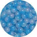 Polished jelly round glass beads in gradient blue tones for DIY jewelry making - 8mm (30 Pcs/Pack) / Color 9 (Blue Black Textured)