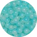 Translucent light blue jelly glass beads with center hole for DIY jewelry making - 8mm (30 Pcs/Pack) / Color 10 (Light Blue Gradient)