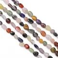 Polierte Naturstein-Kieselperlen in verschiedenen Farben für DIY-Schmuckherstellung - 5-8mm (38cm) / Edelstein