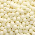 Matte cream round acrylic spacer beads for DIY jewelry making and bracelets - 100 Pieces/Pack (8mm) / Beige