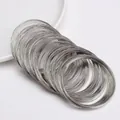 Boucles en fil à mémoire argenté de 6cm pour création de bijoux et bracelets DIY - Pack de 200 Boucles (Épaisseur 0,6 mm, Diamètre 6 cm) / Nickel