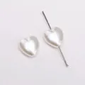 White heart-shaped ABS pearl beads with pre-drilled holes for DIY jewelry making - Polished Heart (4710#) / 30 Pieces/Pack (11x12mm) / Pure White