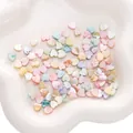 Pastel heart-shaped natural shell beads for DIY jewelry making in a ceramic tray - Heart/Transverse Hole (BTA202)