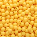 Matte yellow acrylic round loose beads for DIY jewelry and bracelet making - 100 Pieces/Pack (8mm) / Dark Yellow