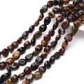 Handgefertigte Tigerauge-Natursteinperlen in unregelmäßiger Form für DIY-Schmuckherstellung - 5-8mm (38cm) / Buntes Tigerauge