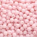Matte pink acrylic 8-10mm round spacer beads for DIY jewelry and crafts making - 100 Pieces/Pack (8mm) / Light Pink