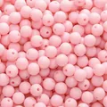 Pink matte acrylic 10mm round beads with holes for DIY jewelry and bracelet making - Deep Pink