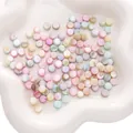 Mix of colorful macaron natural shell flat round beads for DIY jewelry making - Flat Round Beads (BTA202)