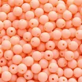 Matte nude pink acrylic frosted round beads for DIY handmade jewelry bracelets - Creamy Green