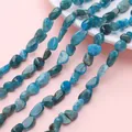 Unregelmäßige blaue Apatit-Perlen für DIY-Schmuck mit natürlichen Mineraltexturen - 5-8mm (38cm) / Apatit