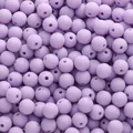 Matte light purple 8-10mm acrylic round beads for DIY bracelet and jewelry making - Light Purple