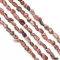Rosafarbene Natursteinperlen in unregelmäßiger Form für handgefertigten DIY-Schmuck - 5-8mm (38cm) / Rhodochrosit