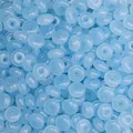 Himmelblaue 3x6mm matte Rondelle-Glasperlen für DIY Halsketten und Armbänder - 10g/Packung ca. 50Stk 3x6mm Loch 1mm / Seeblau