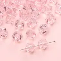 Pink transparent faceted acrylic beads for DIY jewelry and beaded phone charms - 10mm (20g/Pack, Approx. 36 Pcs) / Pink Square