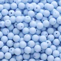 Matte light blue 8-10mm acrylic round beads for DIY jewelry making and bracelets - Sky Blue
