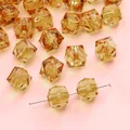 Amber faceted acrylic cube spacer beads for DIY jewelry and beaded bracelets - 10mm (20g/Pack, Approx. 36 Pcs) / Square Coffee